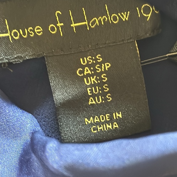 House of Harlow 1960 navy high neck blouse - Picture 7 of 9